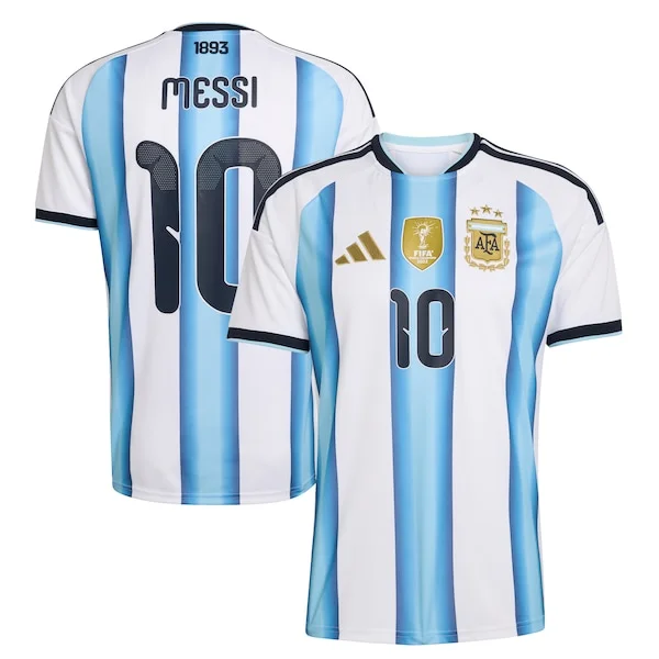 Youth Lionel Messi Argentina National Team adidas FIFA x World Cup 2022 Winners Home Replica Jersey - White