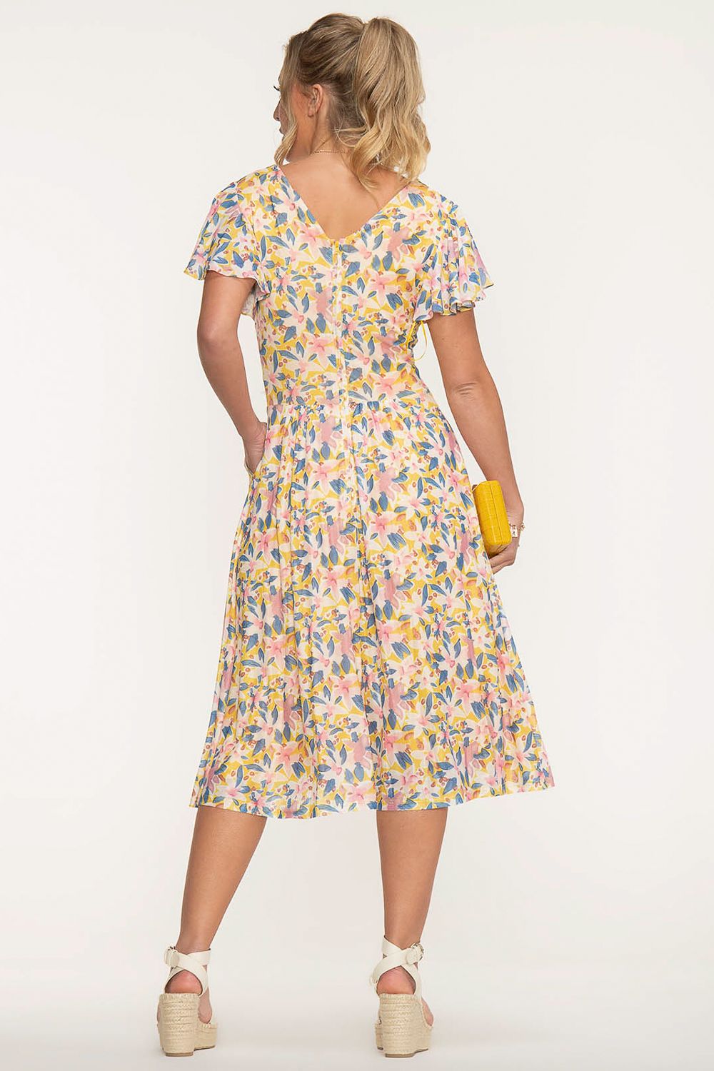 Jolie Moi Kaylynn Wrap Mesh Dress