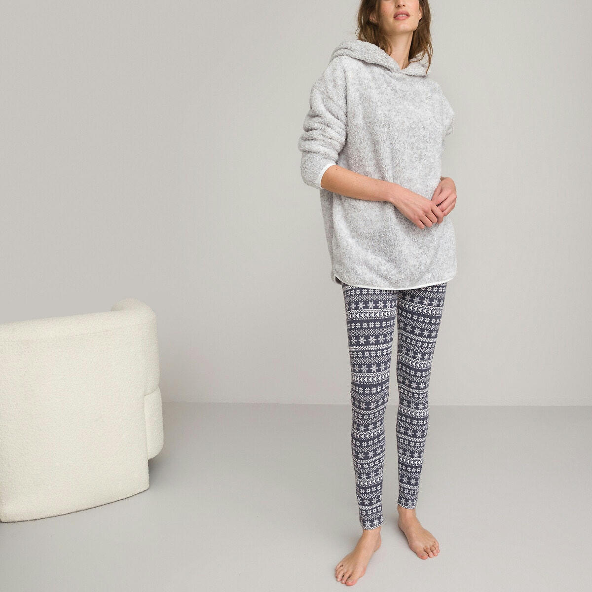 Pyjama, avec sweat en maille polaire