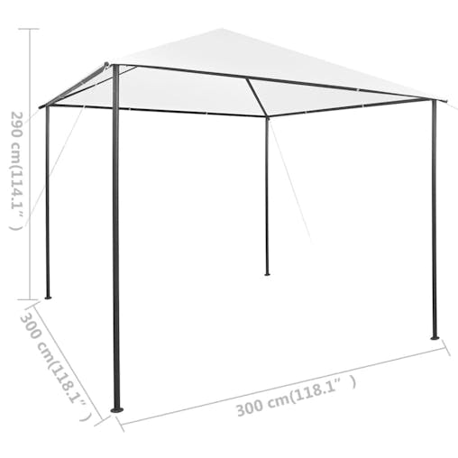 NNEVL Gazebo 3x3x2.9 m White 180 g/m&sup2;