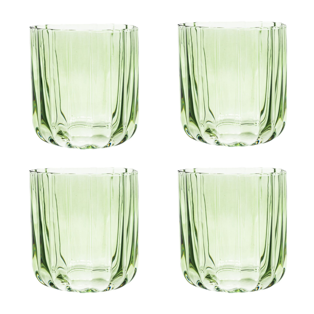 Brut Homeware | Tumbler Gaia | Set van 4 | 35cl | drinkglas | groen