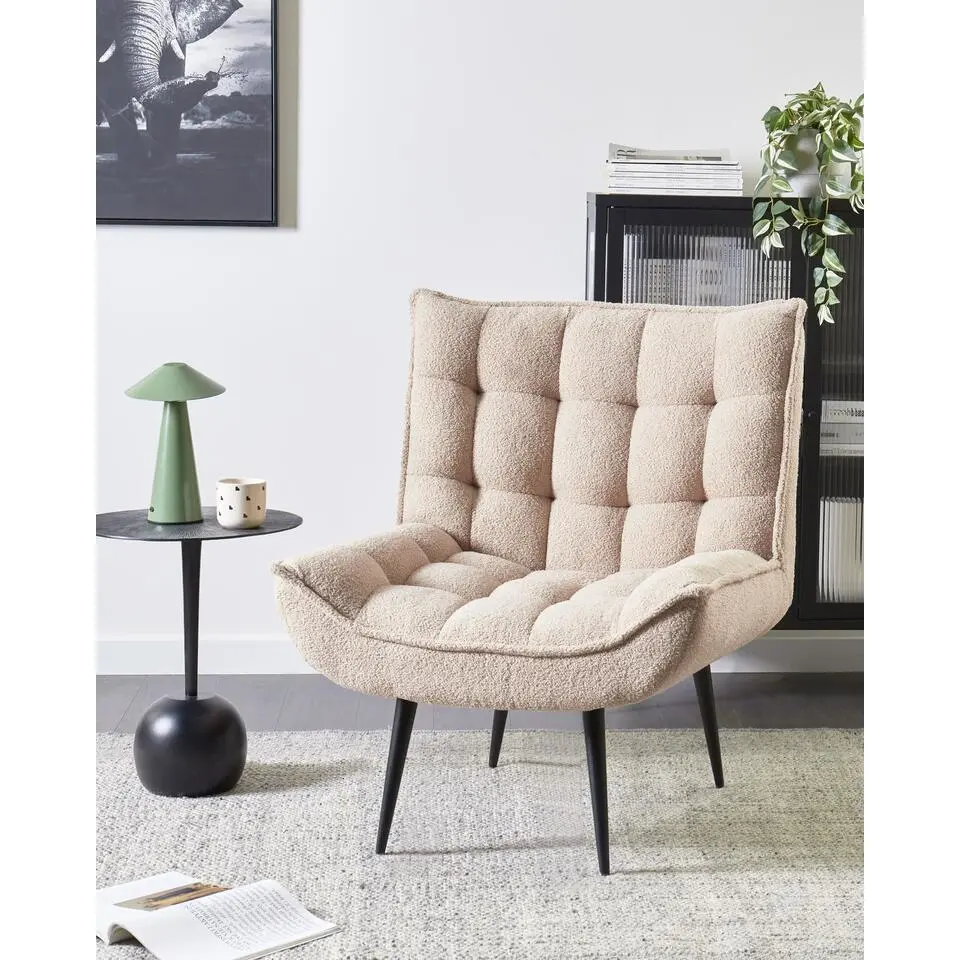 ALVESTA - Fauteuil - Beige - Boucl&eacute;