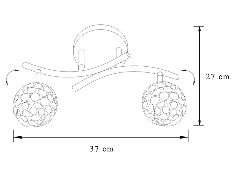 Lampa sufitowa Calipso 2-punktowa stalowa srebrna