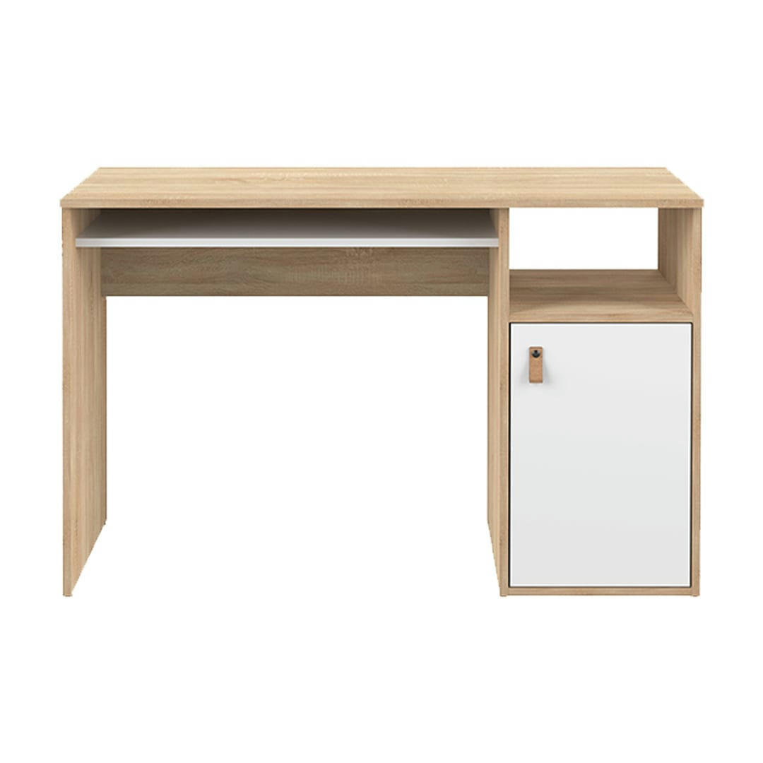 OXFORD - Bureau effet bois chêne naturel et blanc