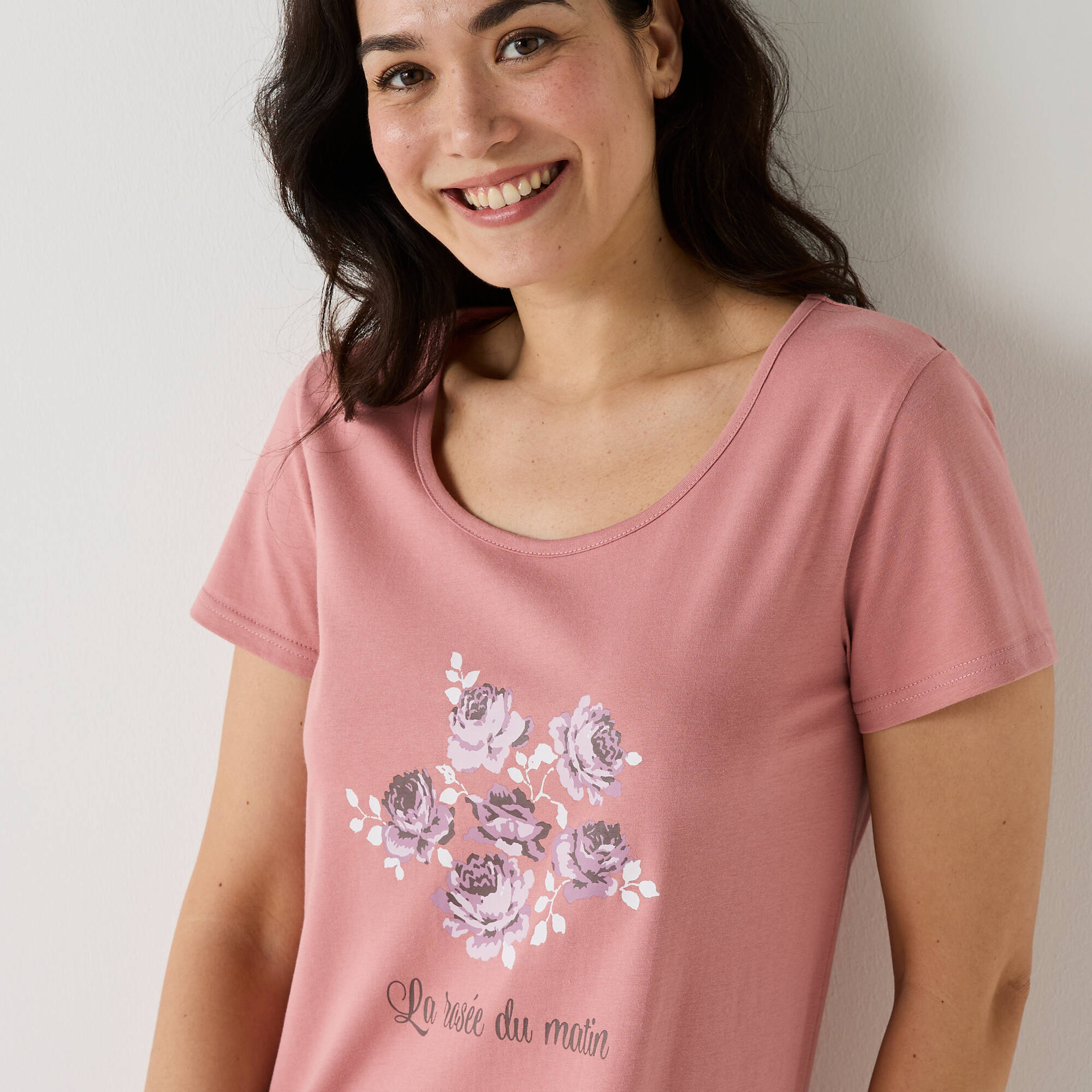 Chemise de nuit courte manches courtes