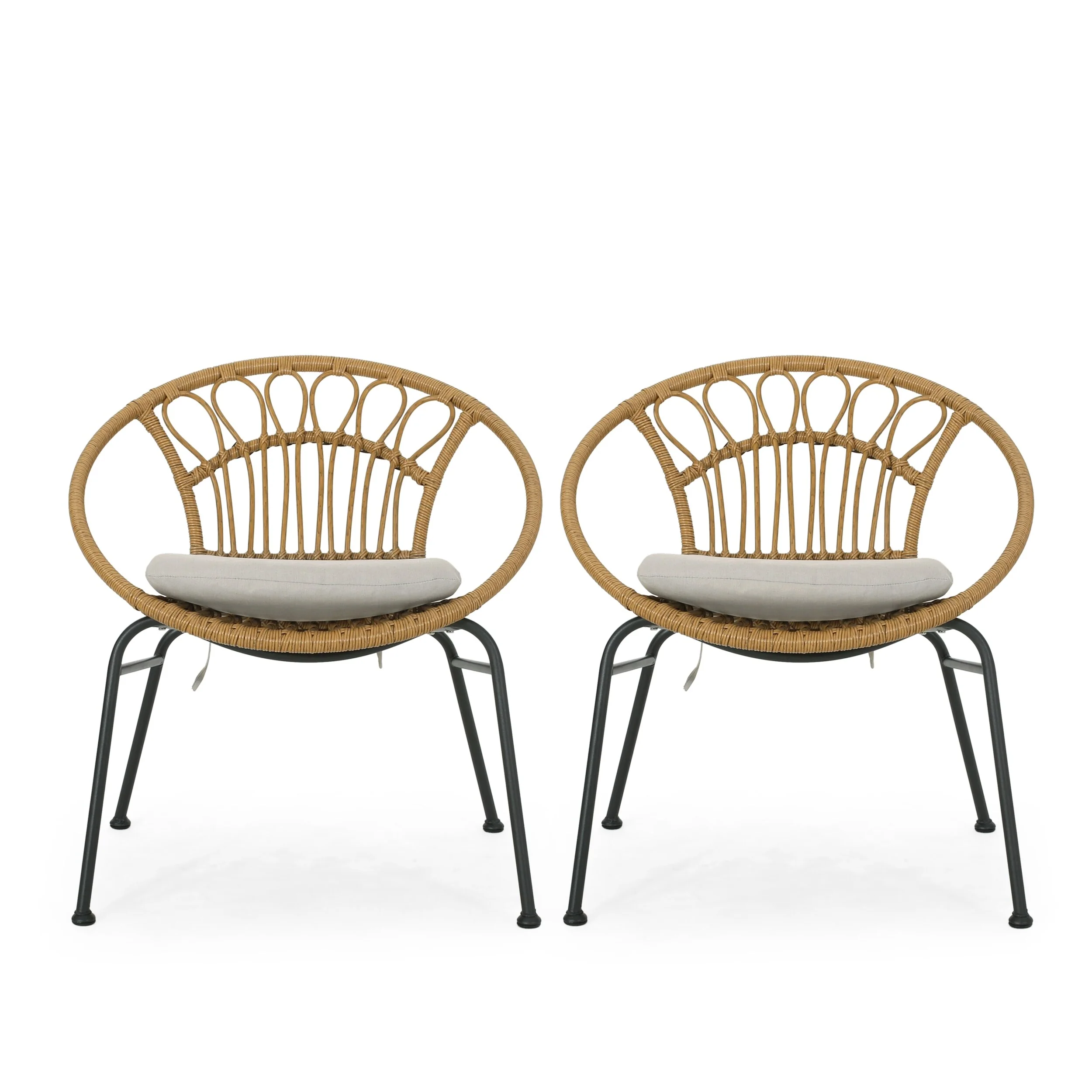 Banya Outdoor Faux Wicker Chairs (Set of 2) by Christopher Knight Home