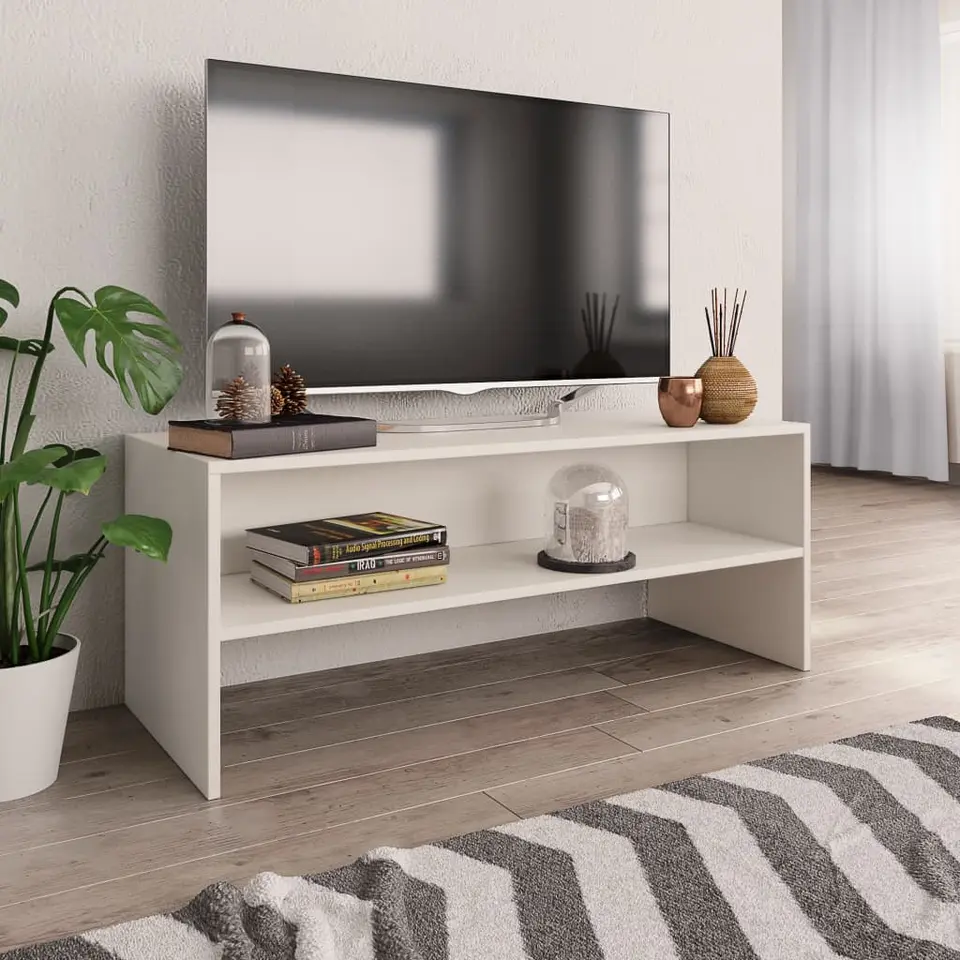 vidaXL - Tv-meubel - Wit - Bewerkt hout