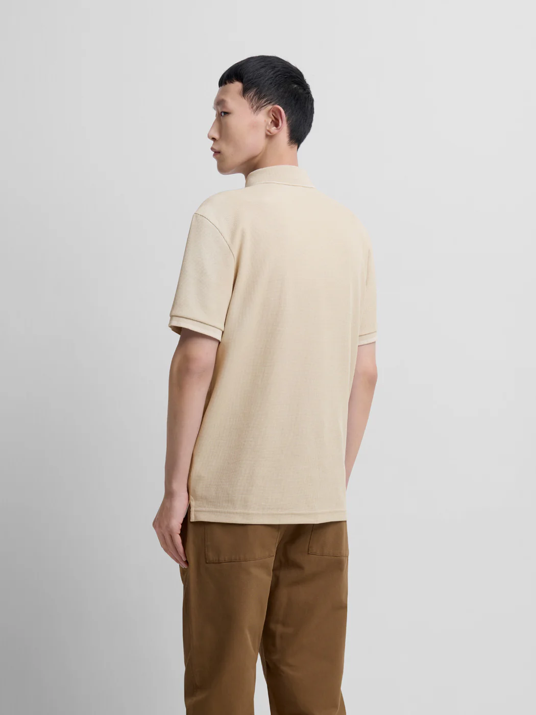 Polo col boutonné gauffré