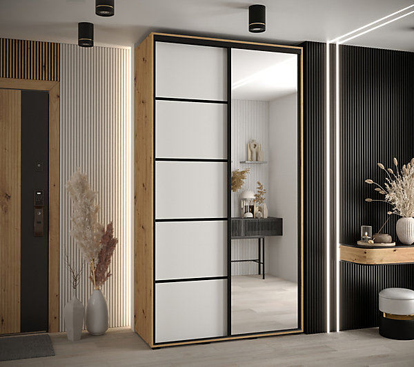 Armoire Davos 5 a portes coulissantes H. 235,2 x L. 130 x P. 60 2 portes