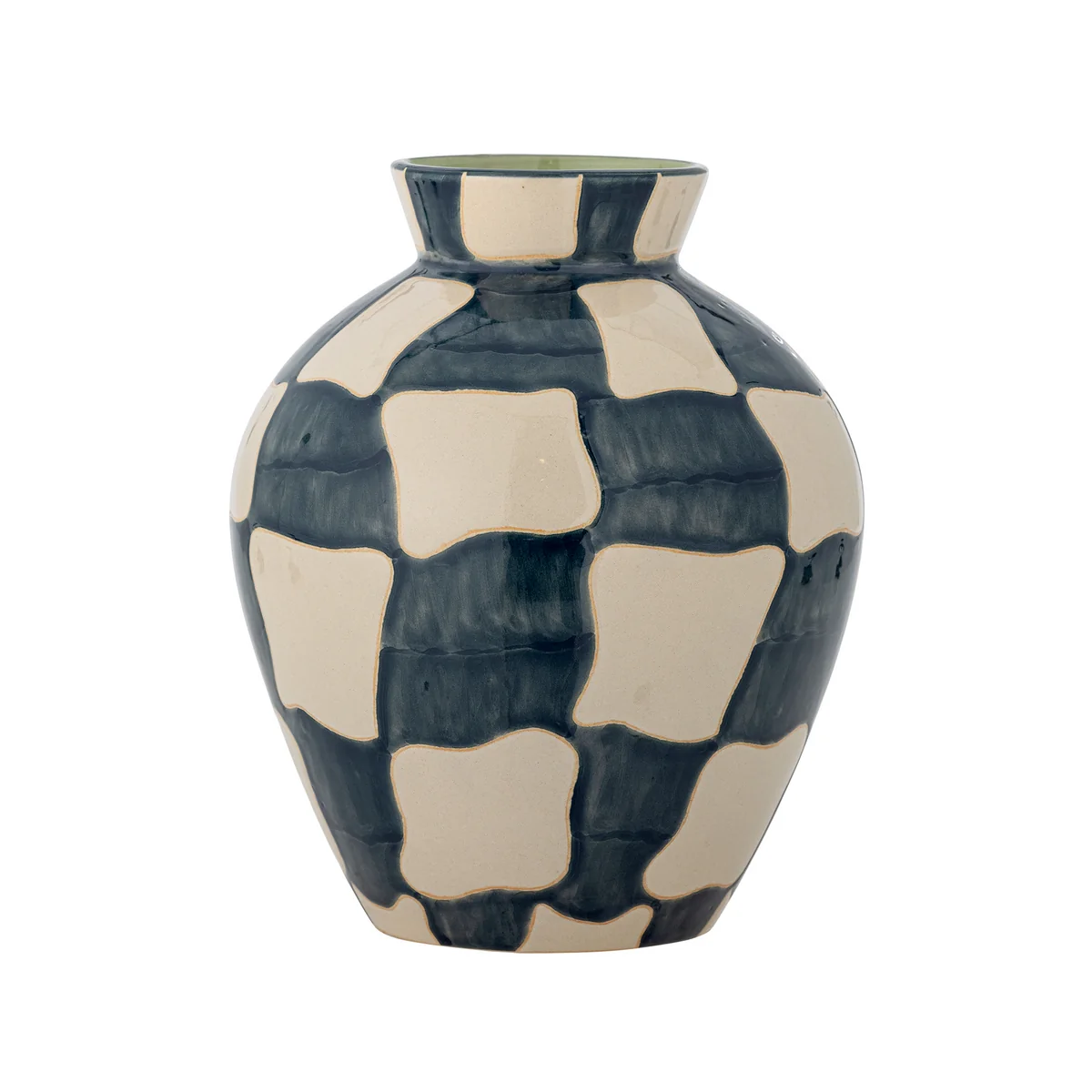 Bloomingville - Check Vase, H 24 cm, blau