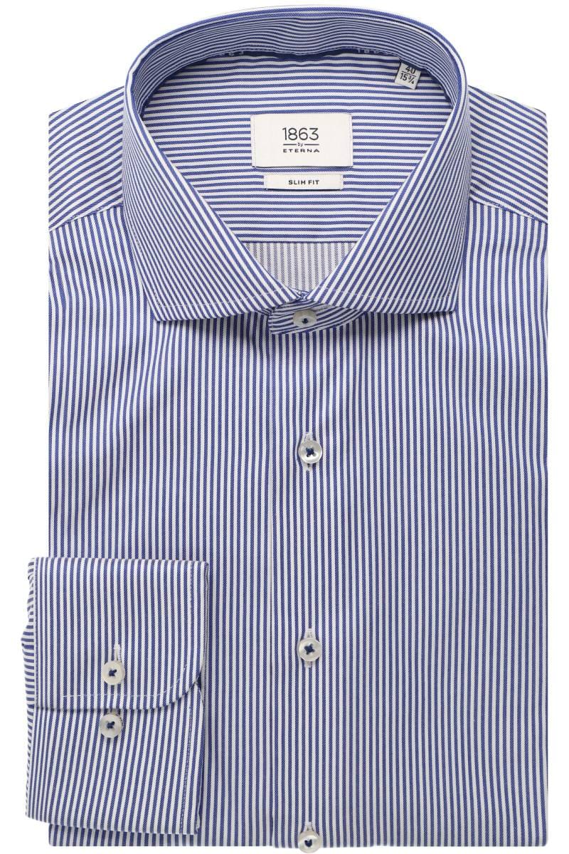 ETERNA 1863 Slim Fit Hemd blau/weiss, Gestreift