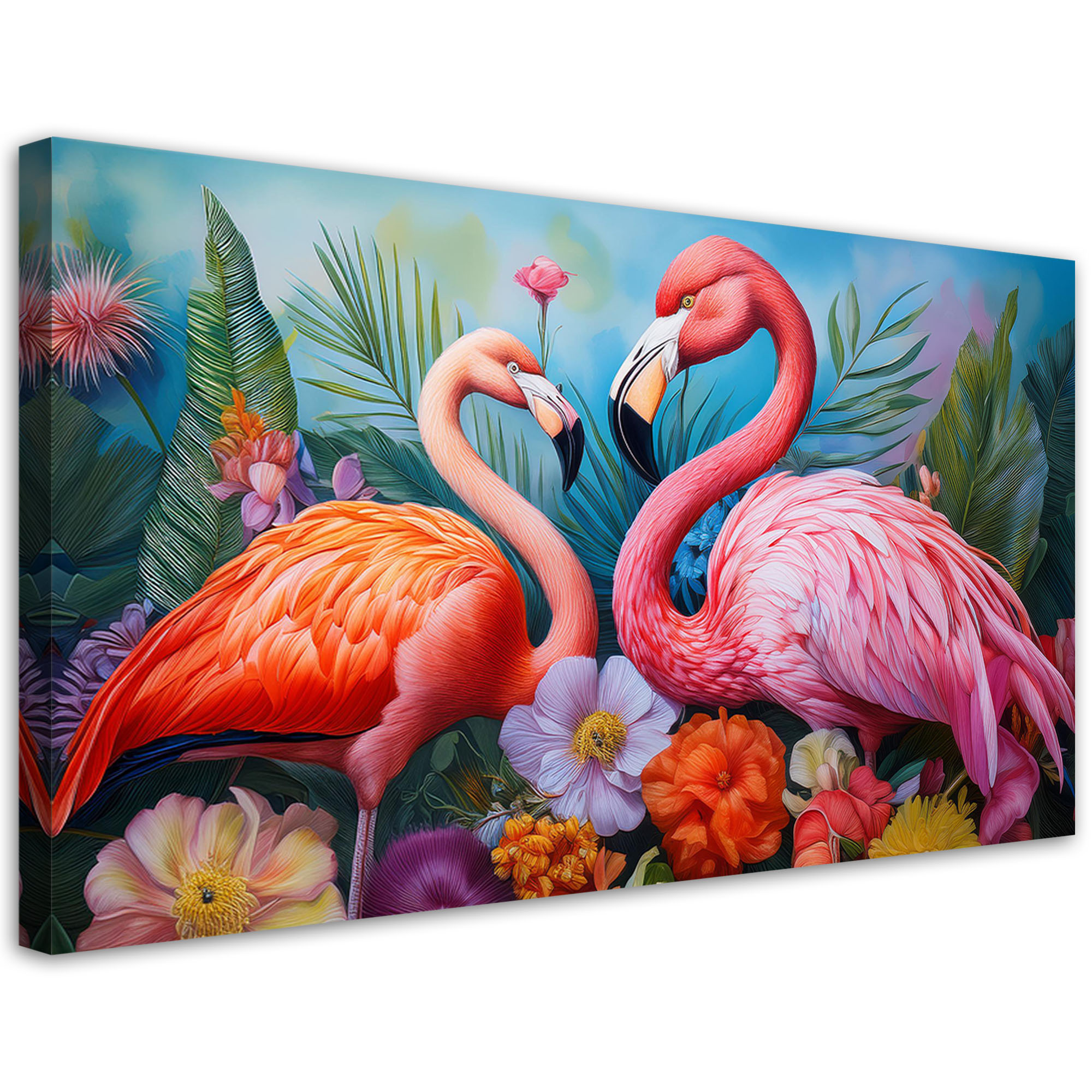 Feeby Obraz na płótnie, Flamingi Ptaki Zwierzęta Egzotyczne 80x40