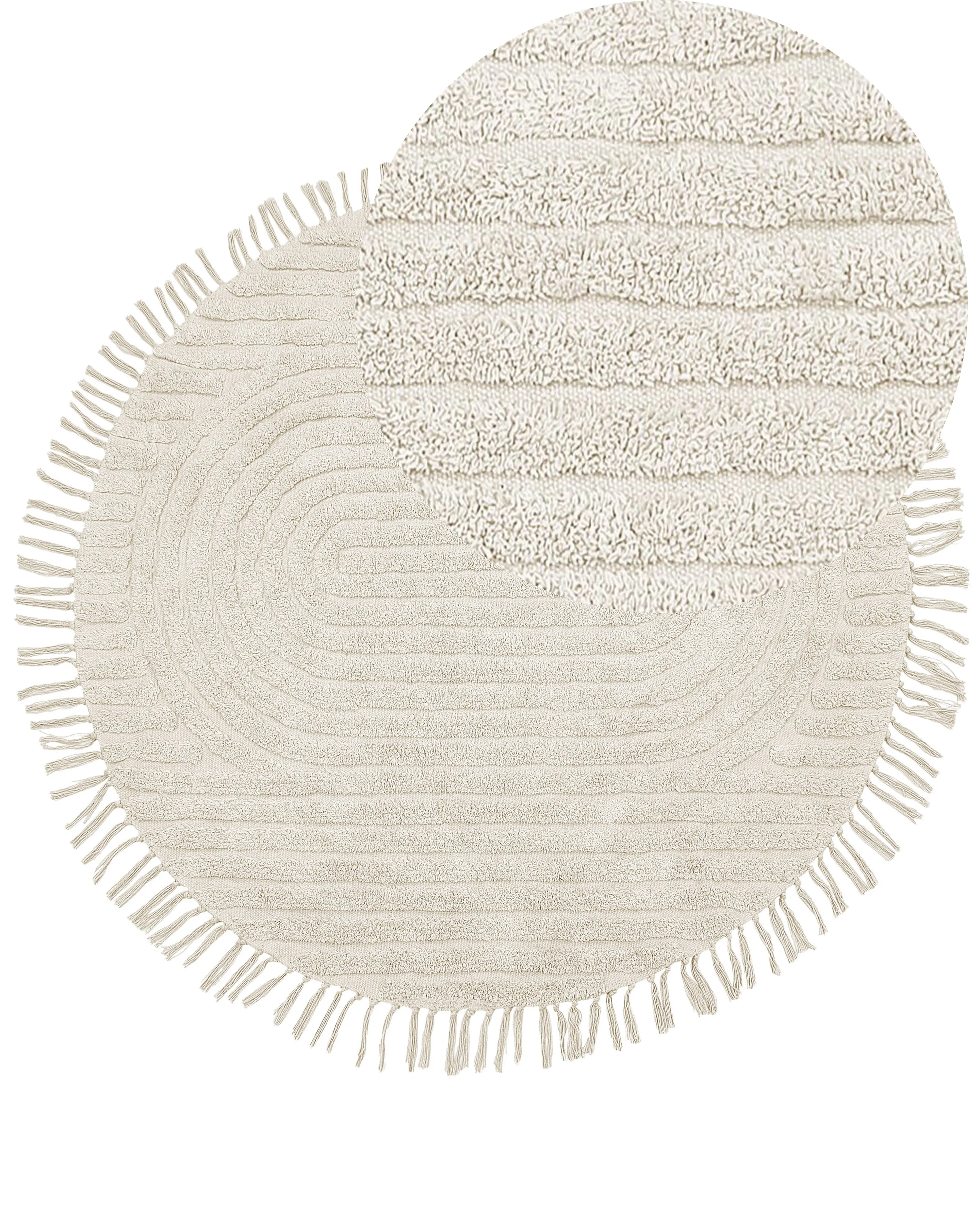 Rug HALFETI Light Beige ? 140 cm Cotton