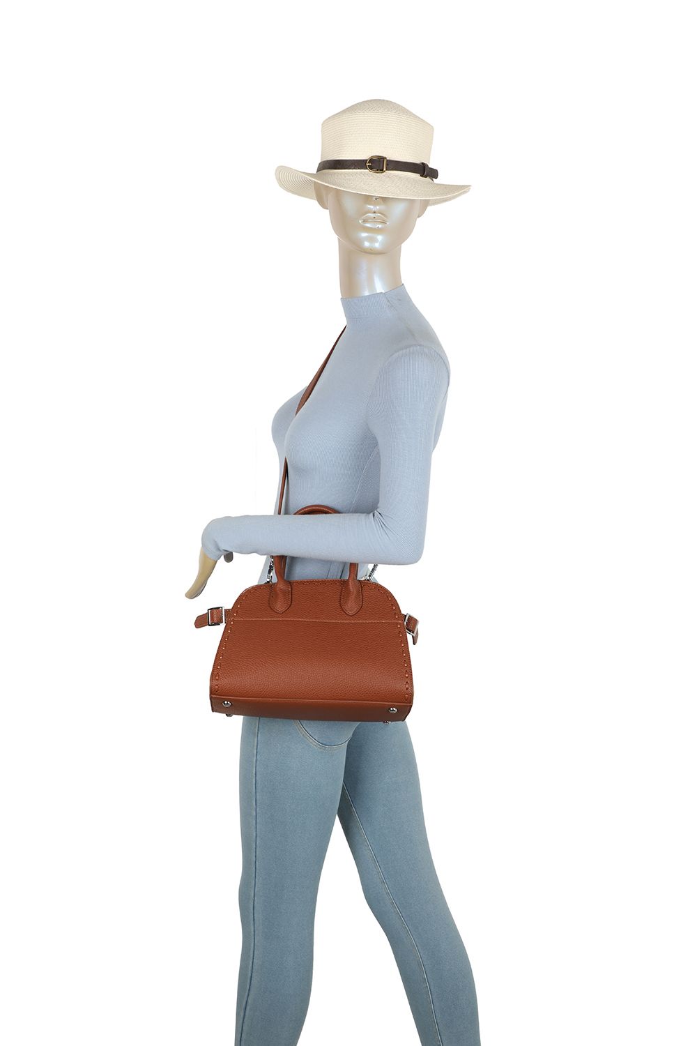 Fontanella Fashion The Madison PU Leather Two Tone Colour Top Handle HandBag With Extra Removable Shoulder Strap