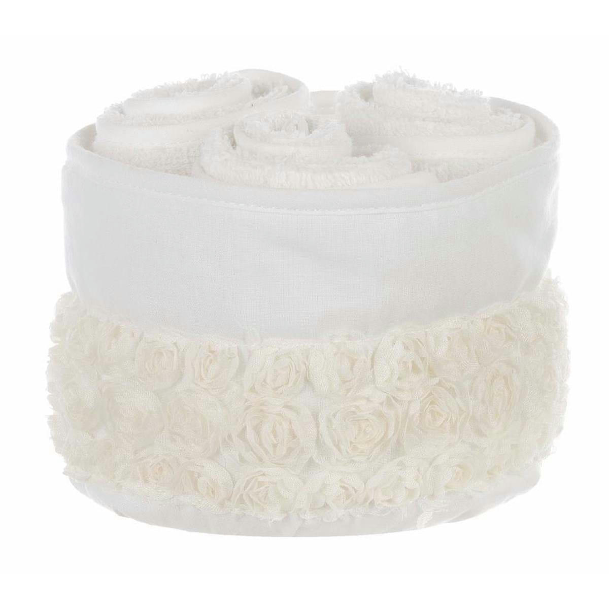 - Panier 3 serviettes blanc H14