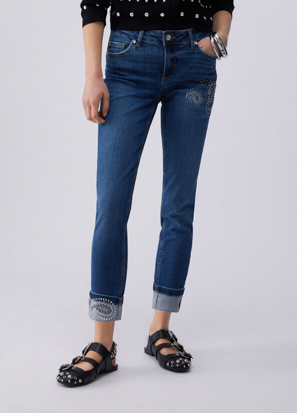 Jeans skinny con strass