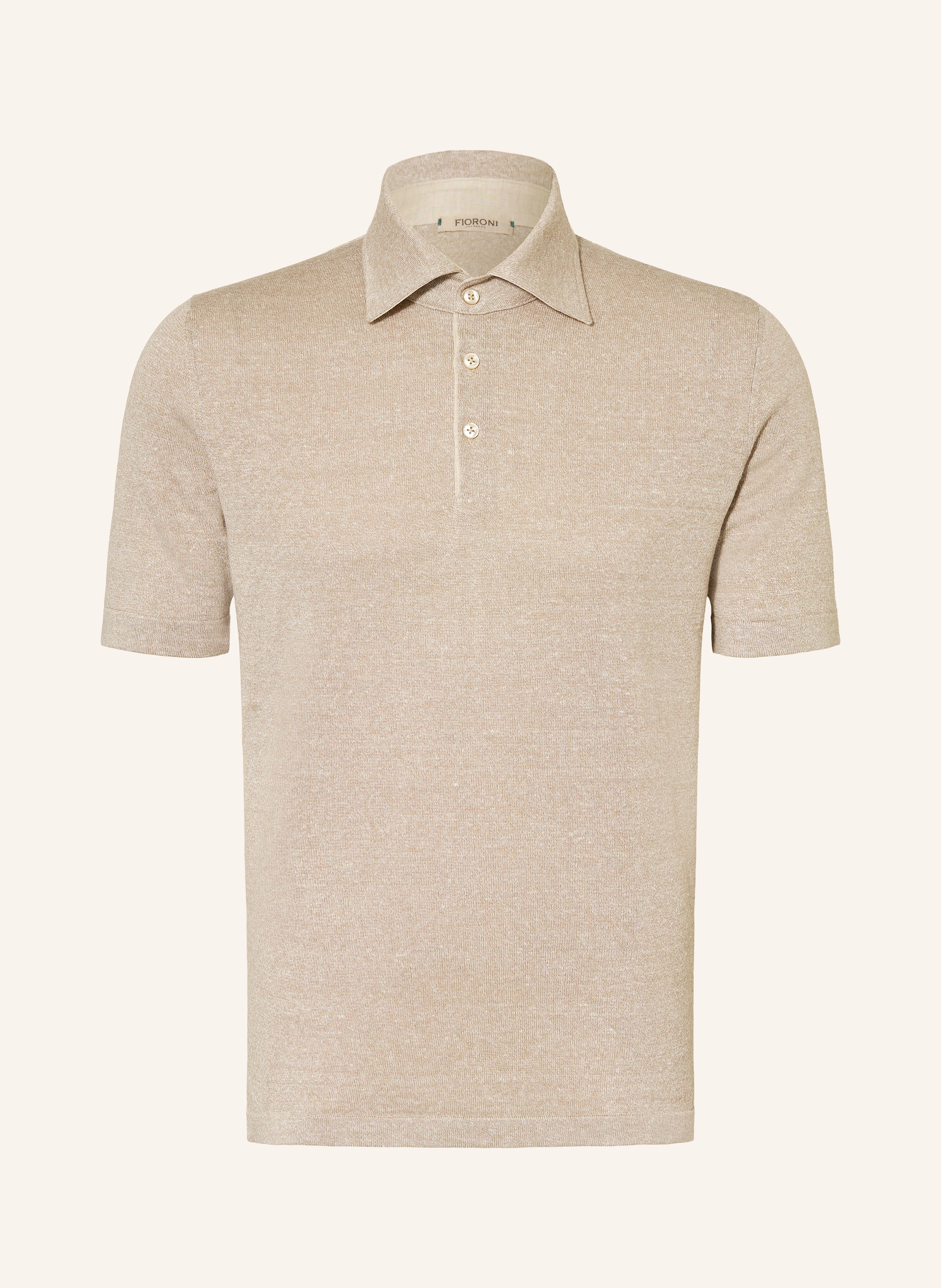 FIORONI Strick-Poloshirt mit Leinen