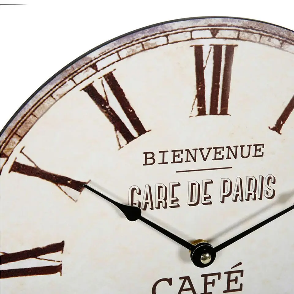 Ostaria Wandklok/muur klok - cafe brasserie klok - D30 cm - mdf