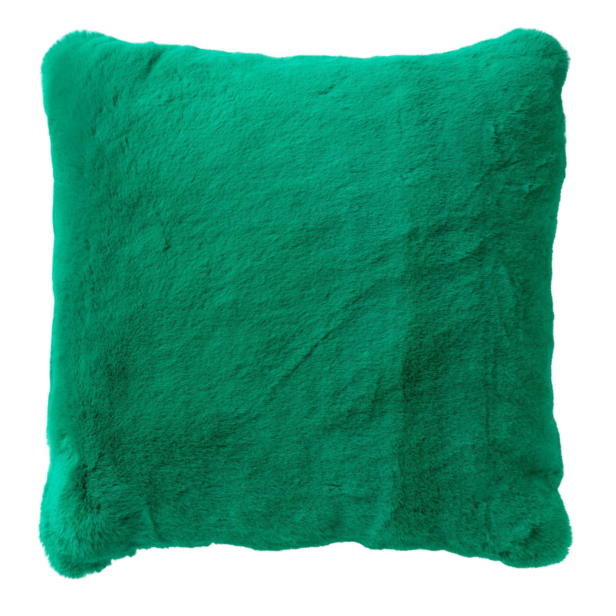 ZAYA - Coussin - vert fausse fourrure 45x45 cm uni