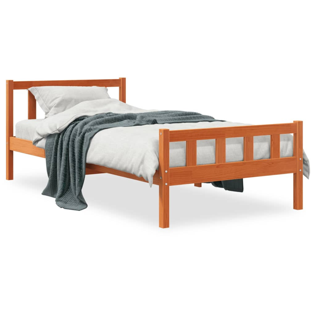 Łóżko Drewniane Rama Łóżka Sofa Brązowe Do Sypialni Pokoju 75x190 cm