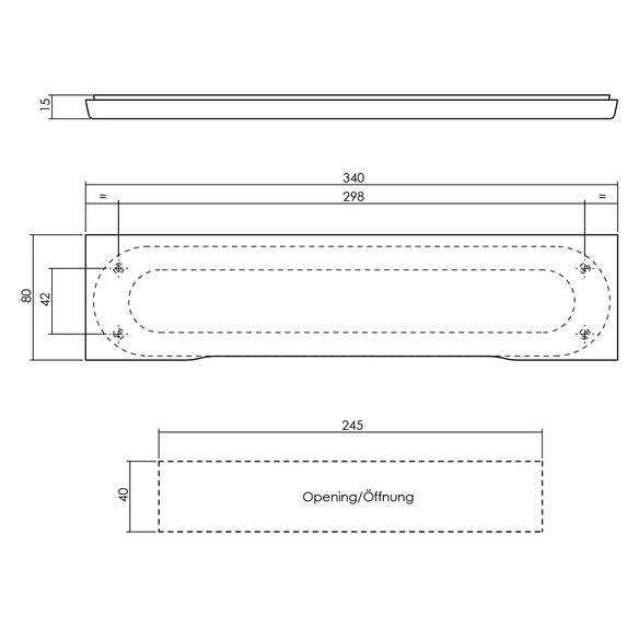 Zugluftstopper, rechteckig 80x340 mm