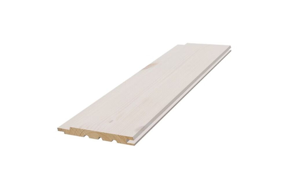 SKRÅPANEL MOELVEN  FURU 13X120MM SKYGGE F/G BEHANDLET HVIT