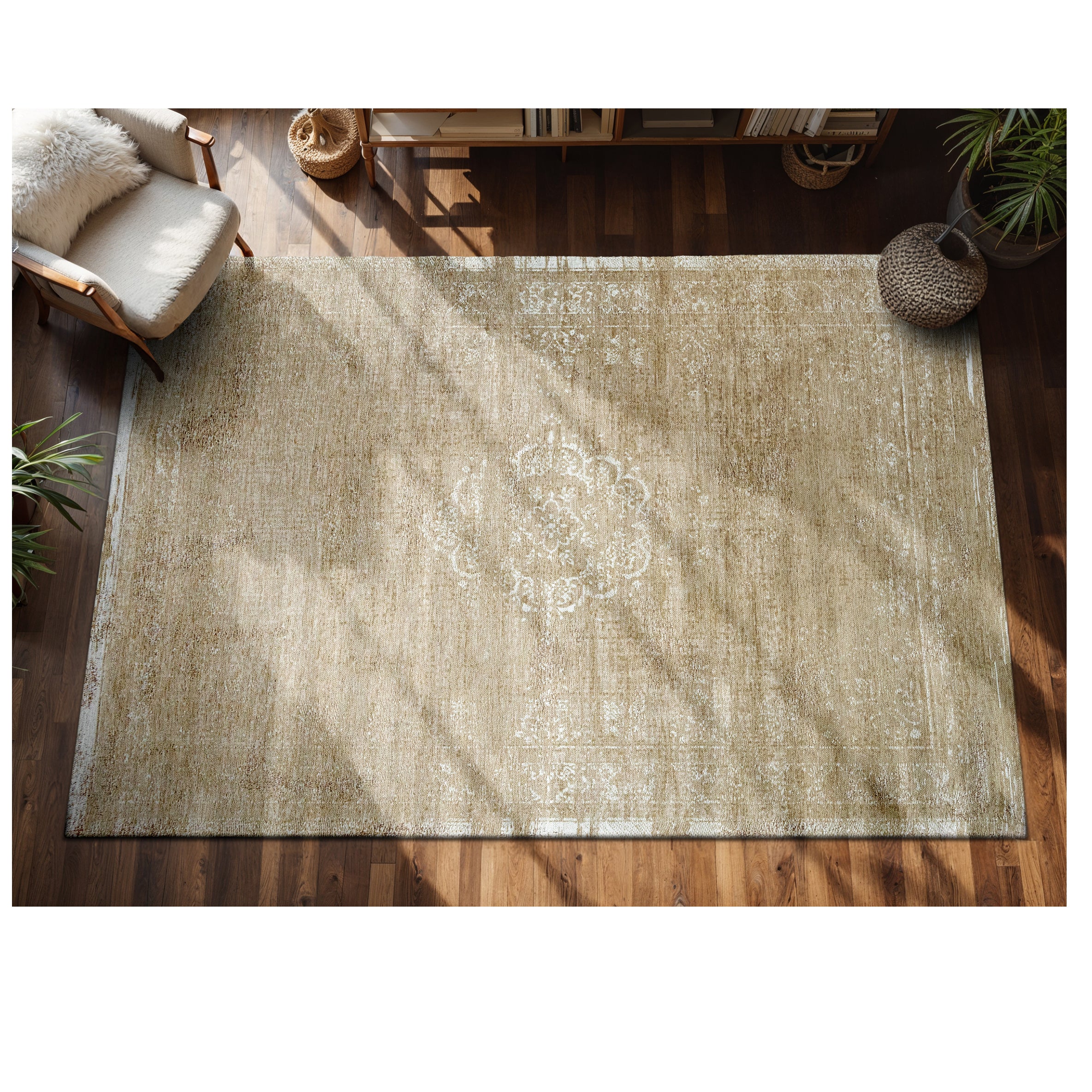 Louis de Poortere Medallion Fading World Vloerkleed 80 x 150 cm - Milk