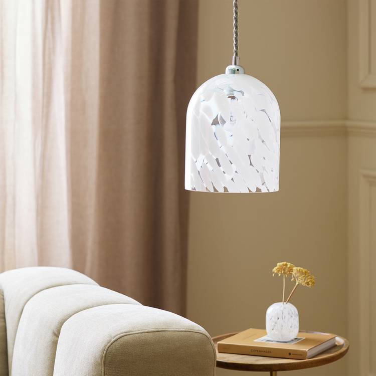 Habitat White Confetti Glass Easy Fit Lampshade - 18cm