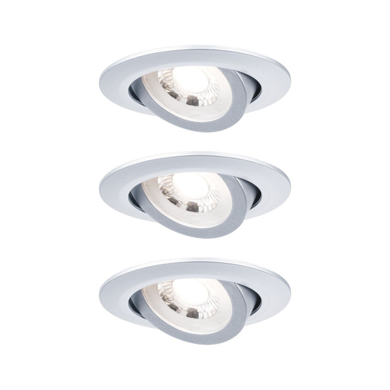 Spot encastrable LED chrome blanc chaud IP20 550 lm 4,8 W 3 pièces PAULMANN