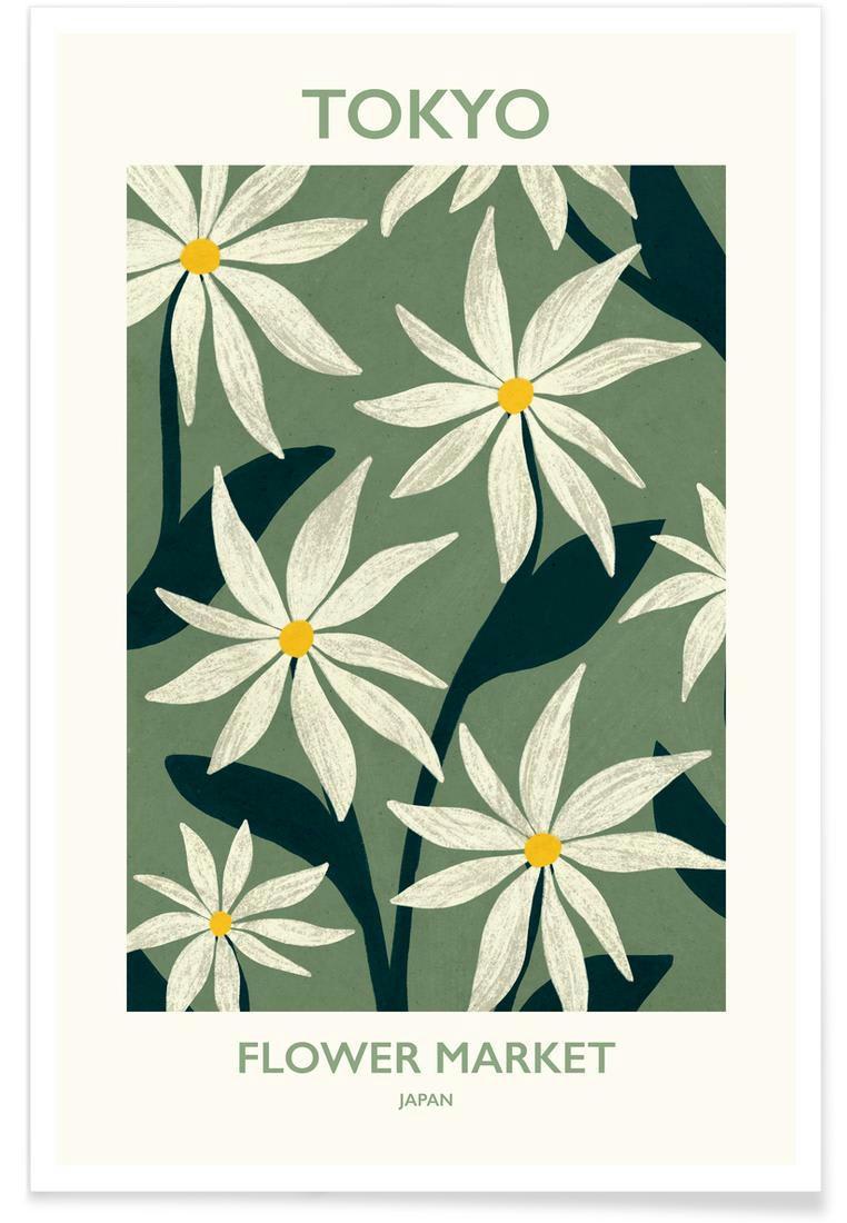 FLOWER MARKET TOKYO - Affiche vert