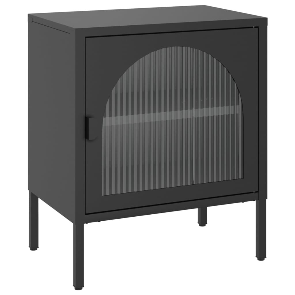 Szafka Nocna Stolik Komoda Czarna Do Sypialni Pokoju Salonu 50x35x60 cm