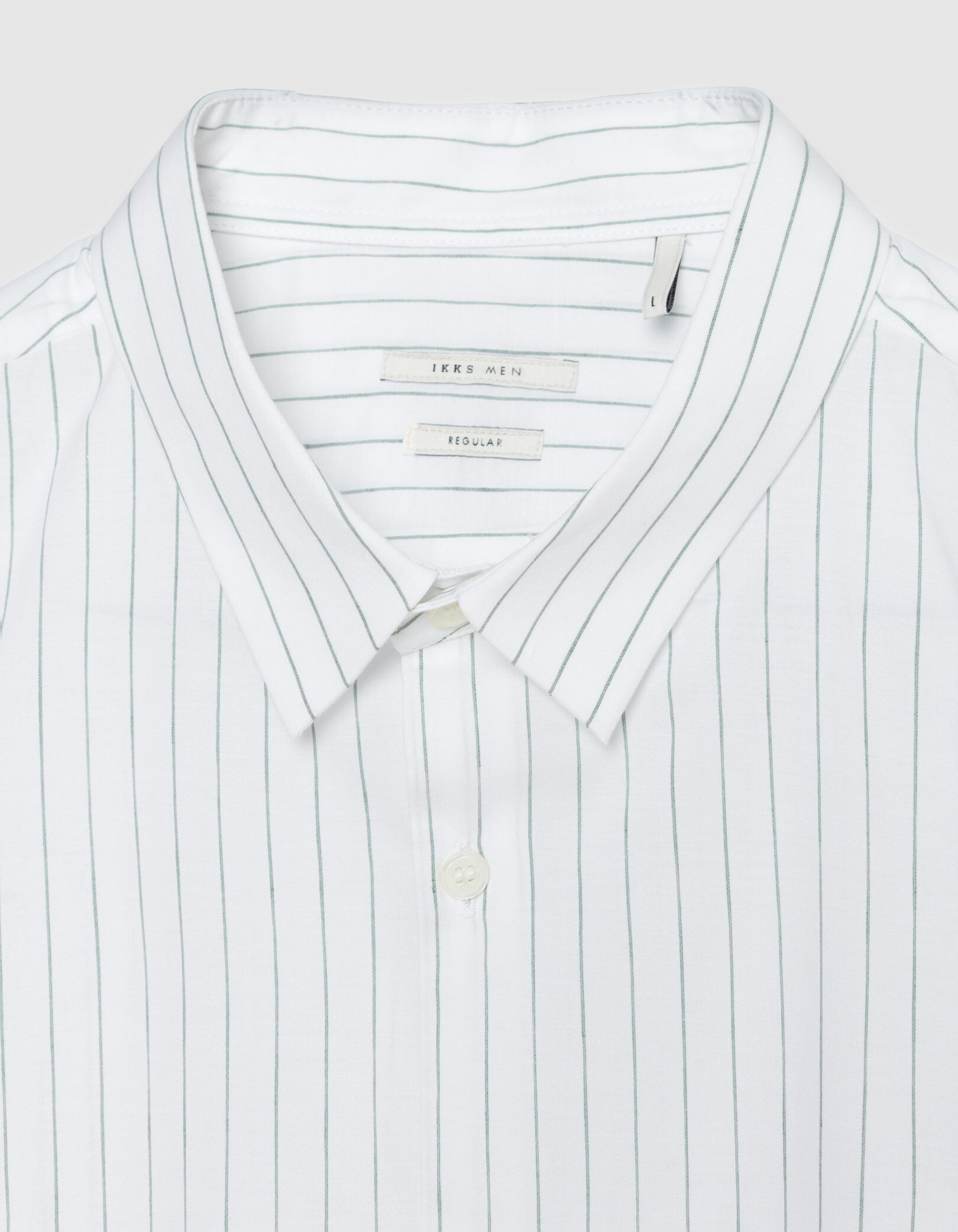 Chemise regular rayée vert amande Homme