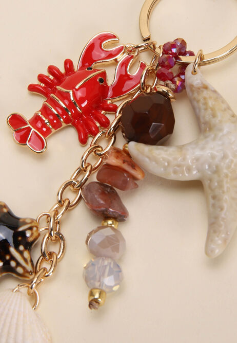 Womens Red Lobster Shell Bag Charm