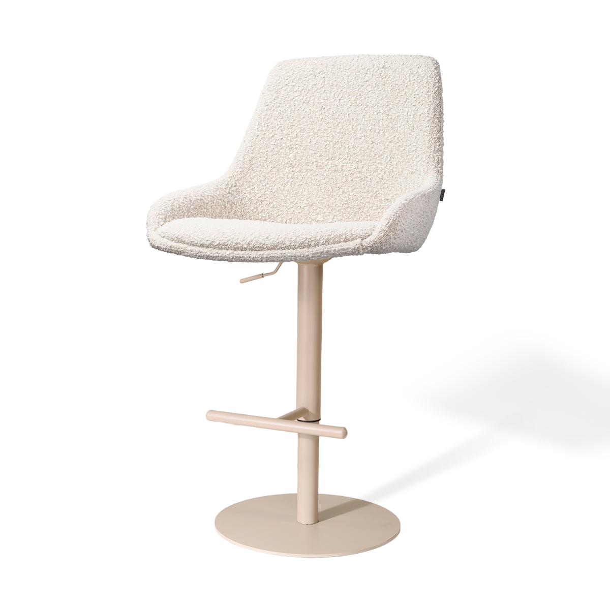 Nolon Niva-Isa tulp barkruk bouclé beige verstelbaar - beige poten