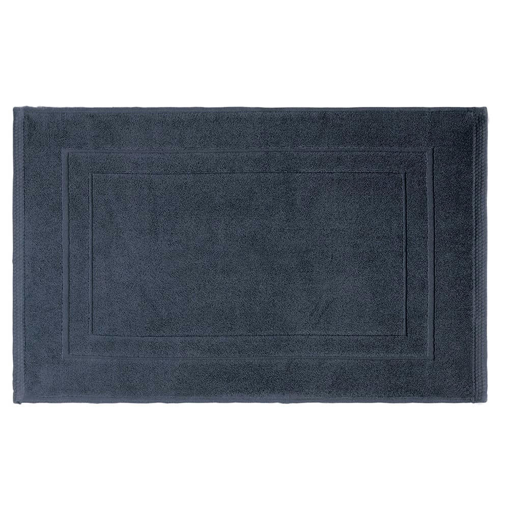 - Tapis de bain  pur coton bleu 50x80