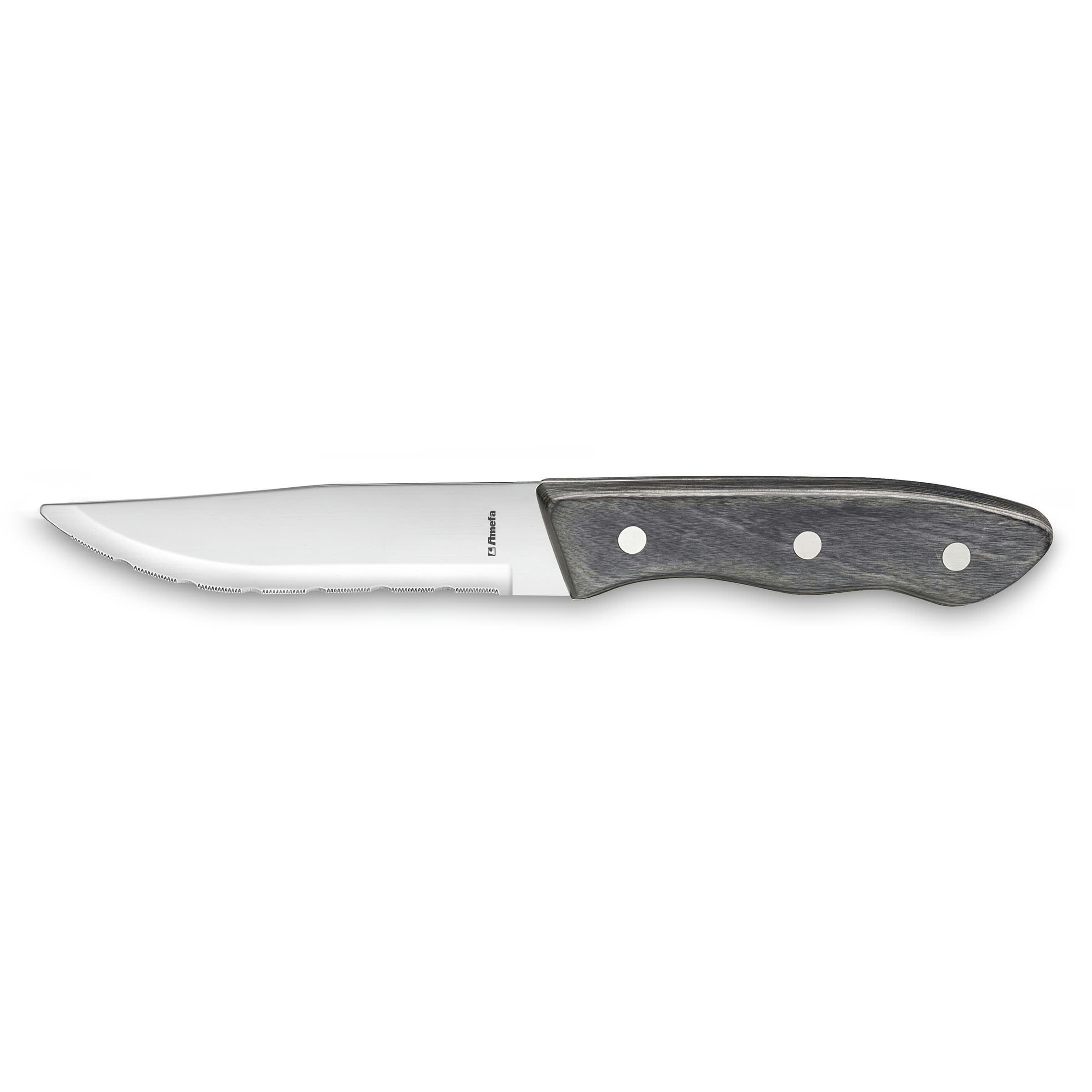 HERCULE - Set 6 couteaux steak en Acier Inoxydable + Bois Bois