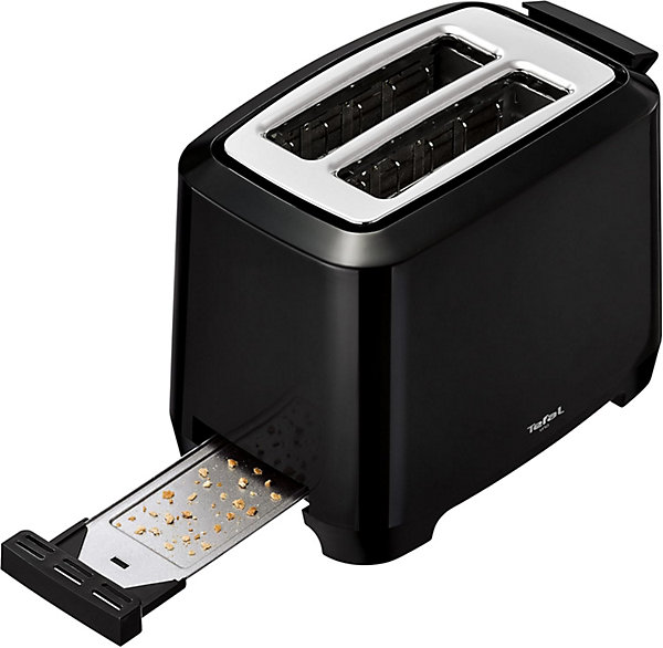 Grille-pain Noir Verre 800W 2 Fentes