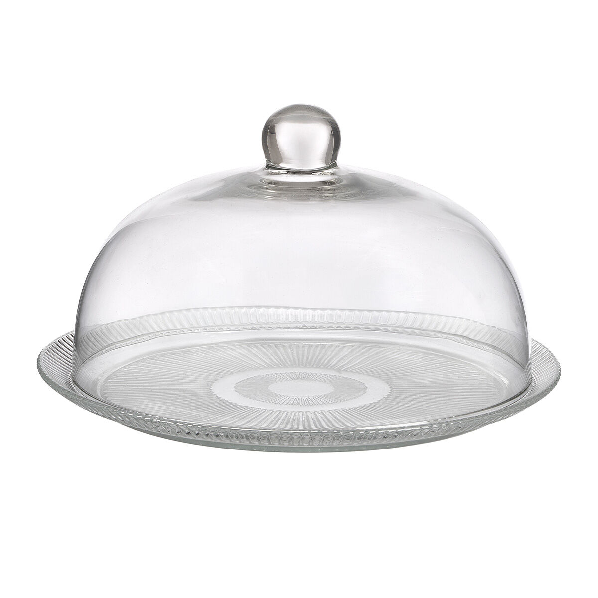 Prato para bolo de vidro com campânula 30cm