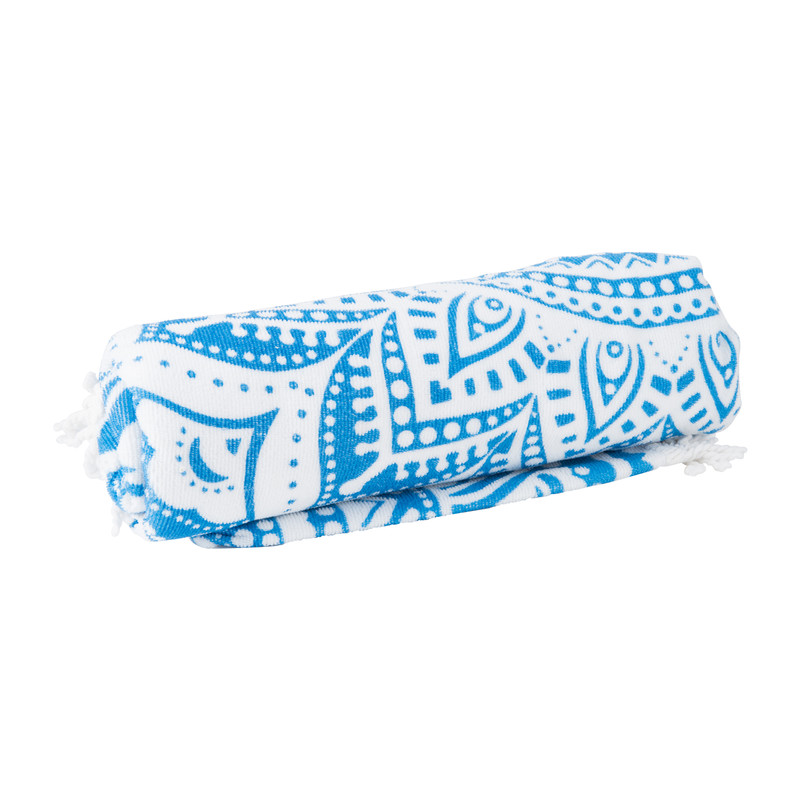 Beachplaid rondoindian blue - blauw - 145 cm