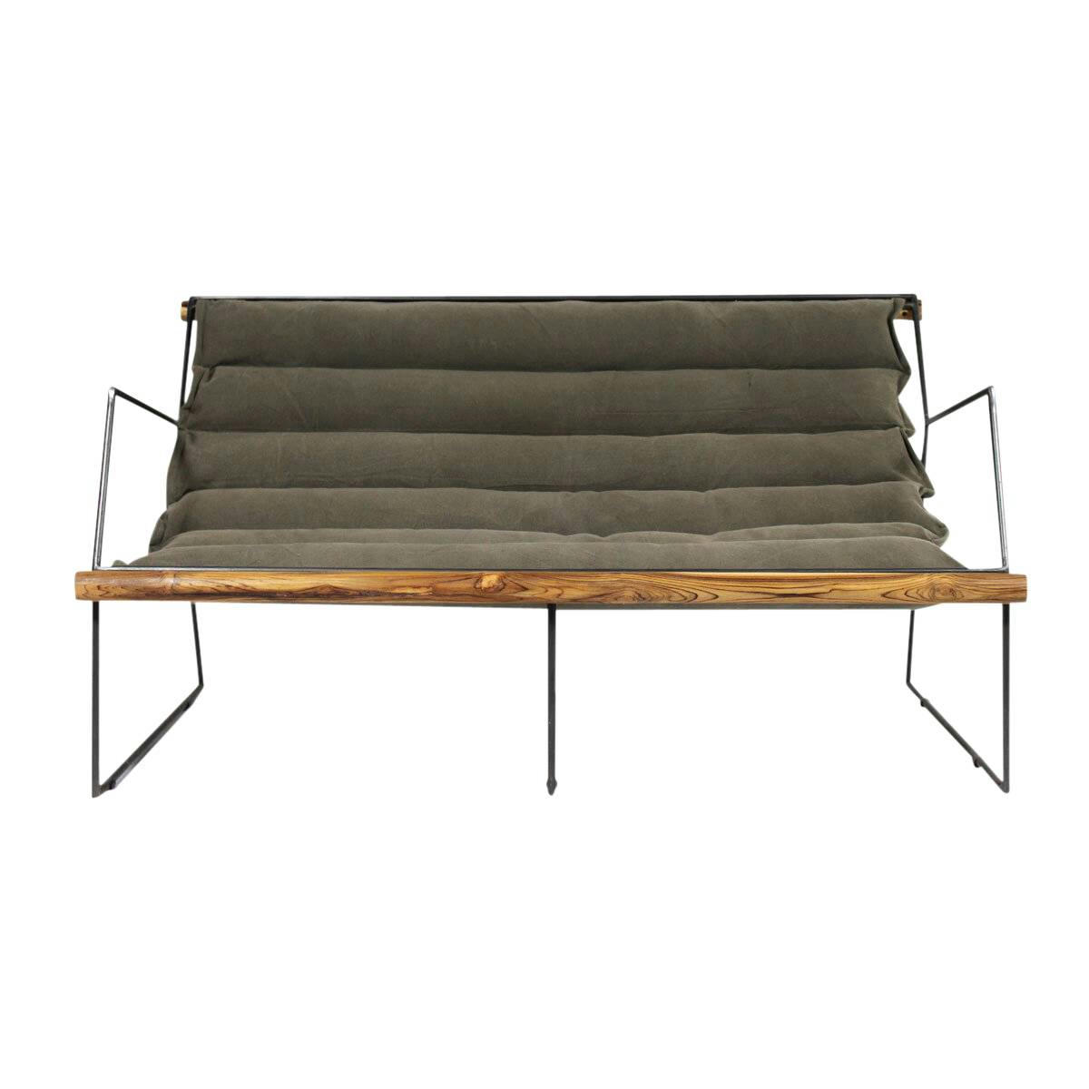 ROSALIE - Fauteuil en tissu kaki 124.5 cm