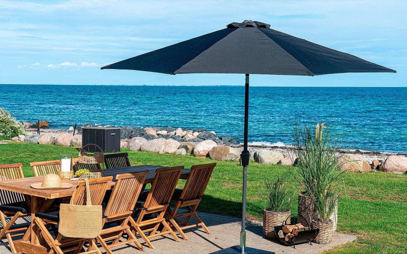 PARASOL OGRODOWY Houston czarny STAL I POLIESTER 300cm