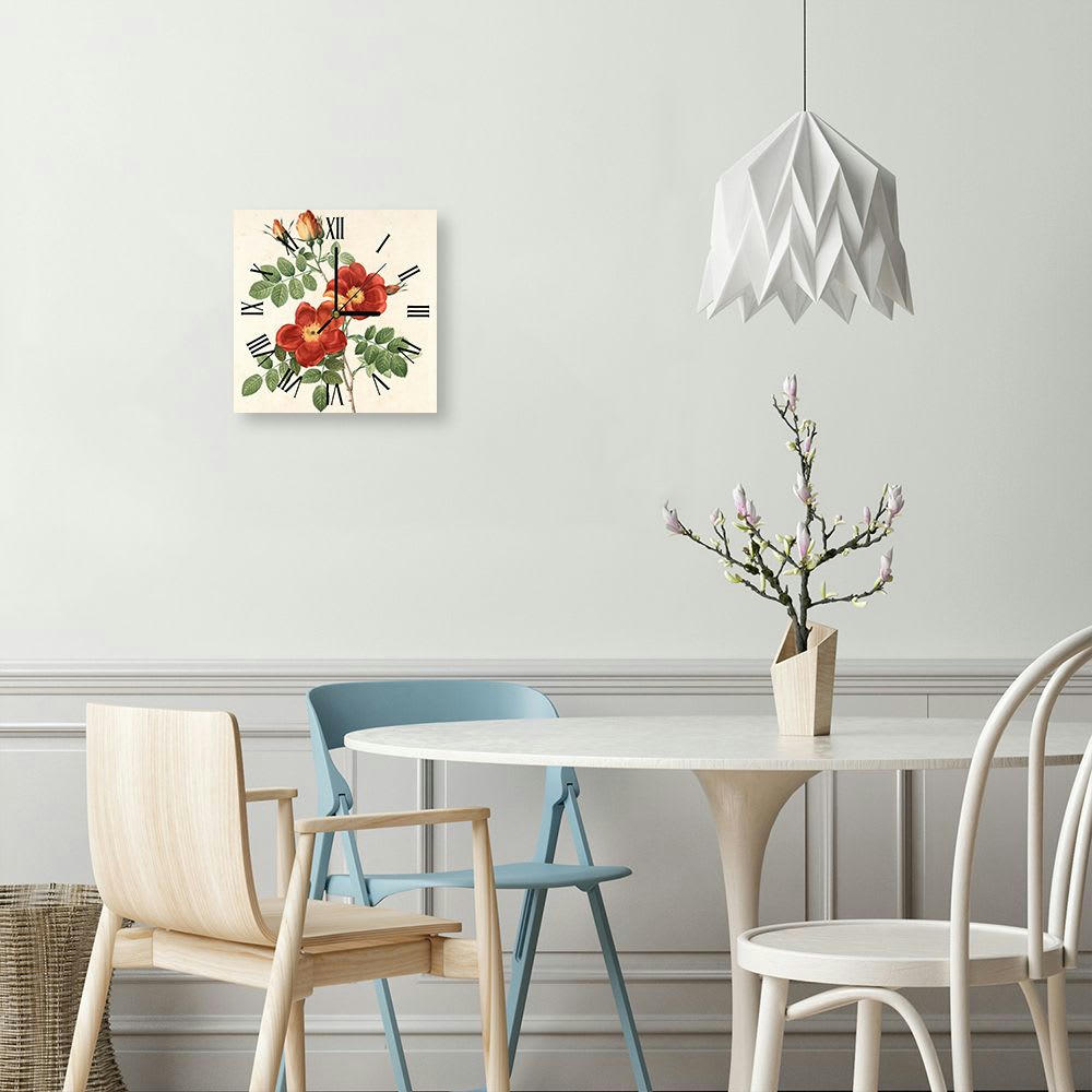 - Horloge murale rose balsamine 30x30cm