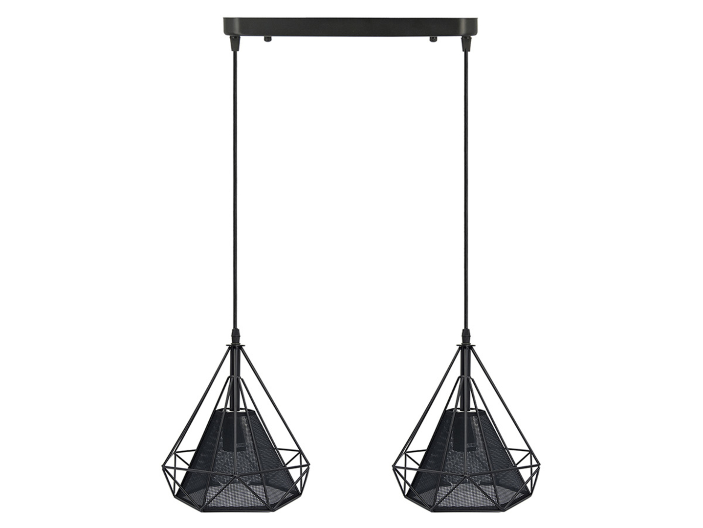 Lampa wisząca Piramida 2-punktowa metalowa czarna