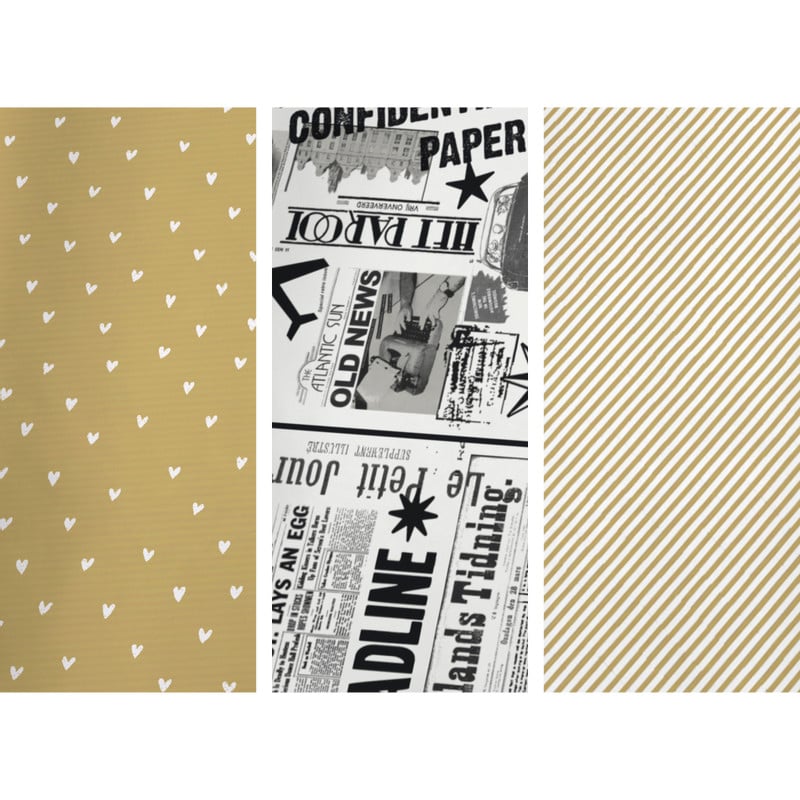 Inpakpapier kraft met print - diverse varianten - 70x200 cm