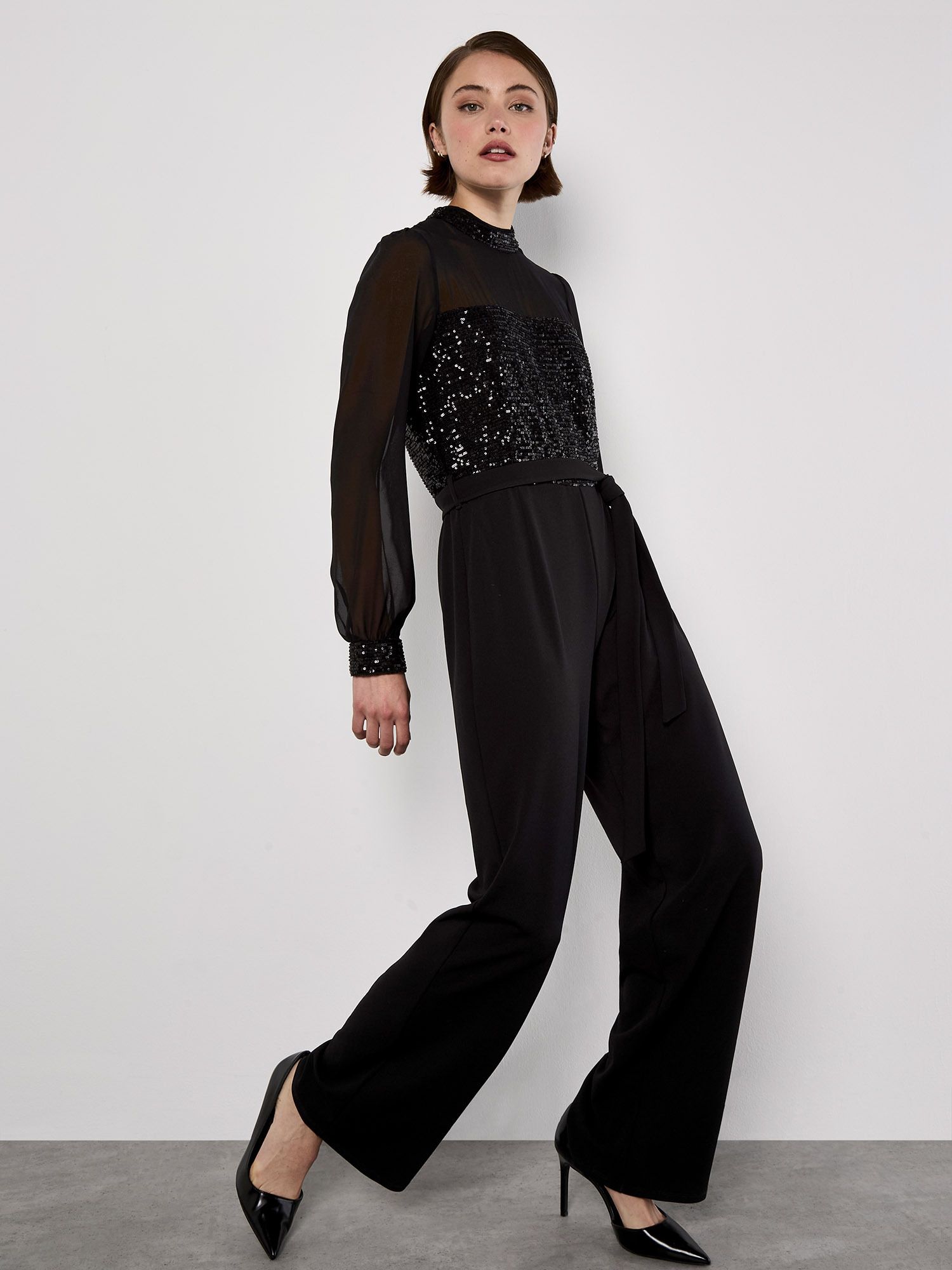 Apricot Sequin Bodice Jumpsuit