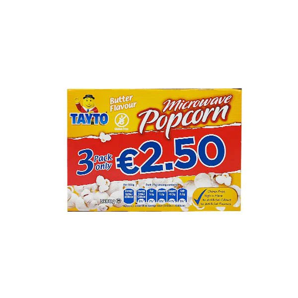 Tayto Microwave Popcorn Butter 3 Pack