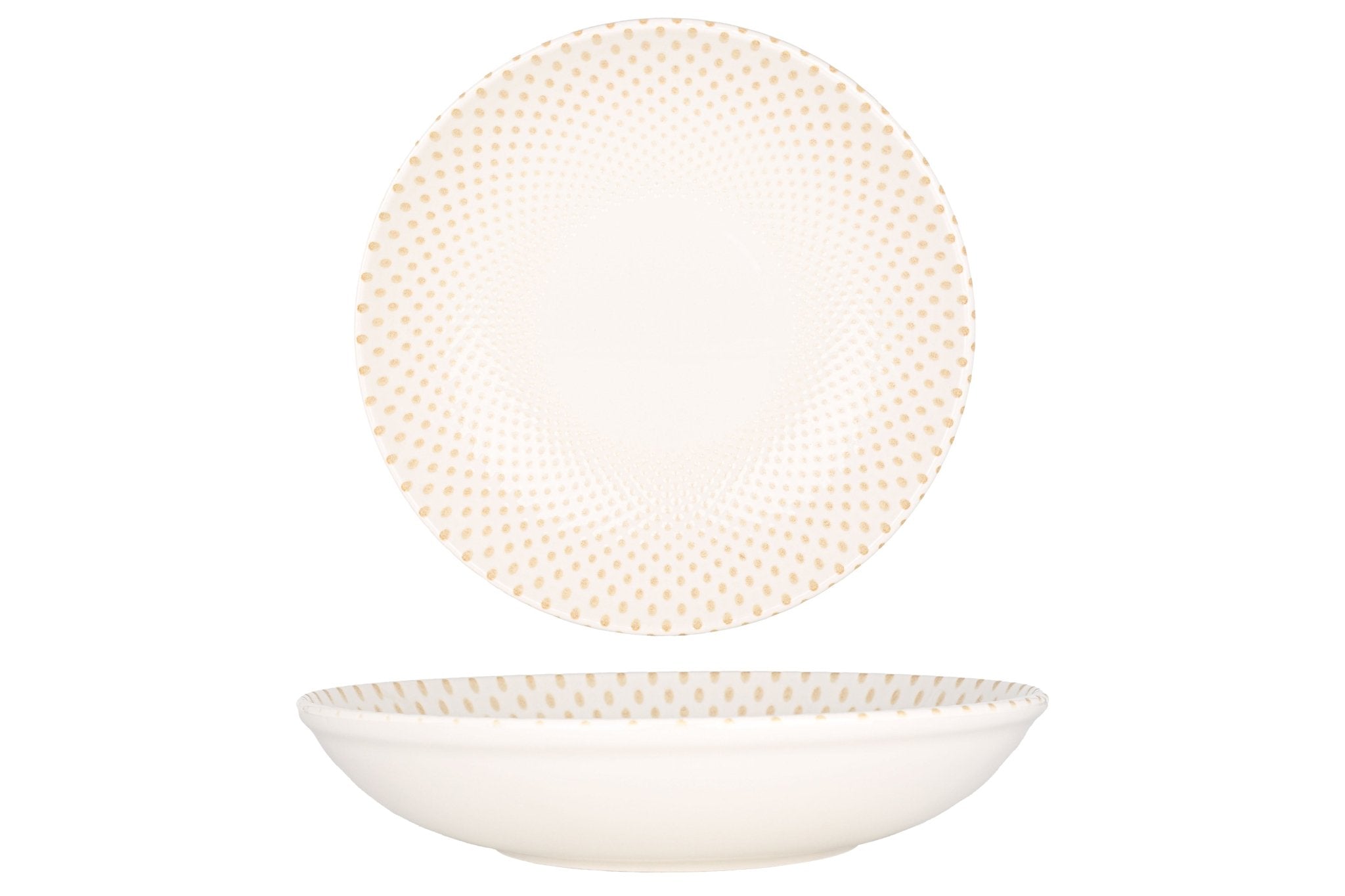 Rinart Diep bord - Punto - Porselein - 25 cm (1300cc) - set van 6
