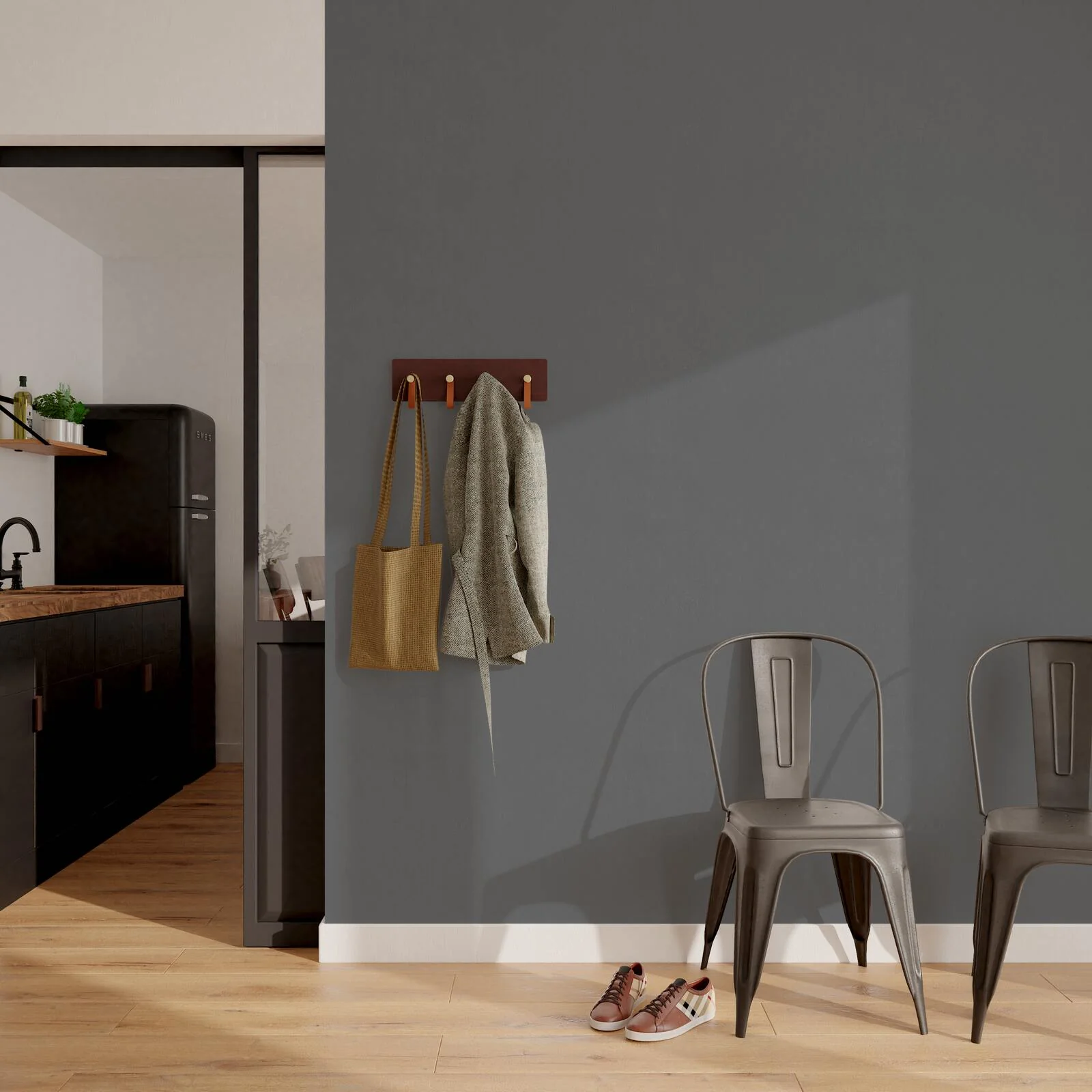 4MURS Papier peint intissé CLASSIC LINE gris anthracite