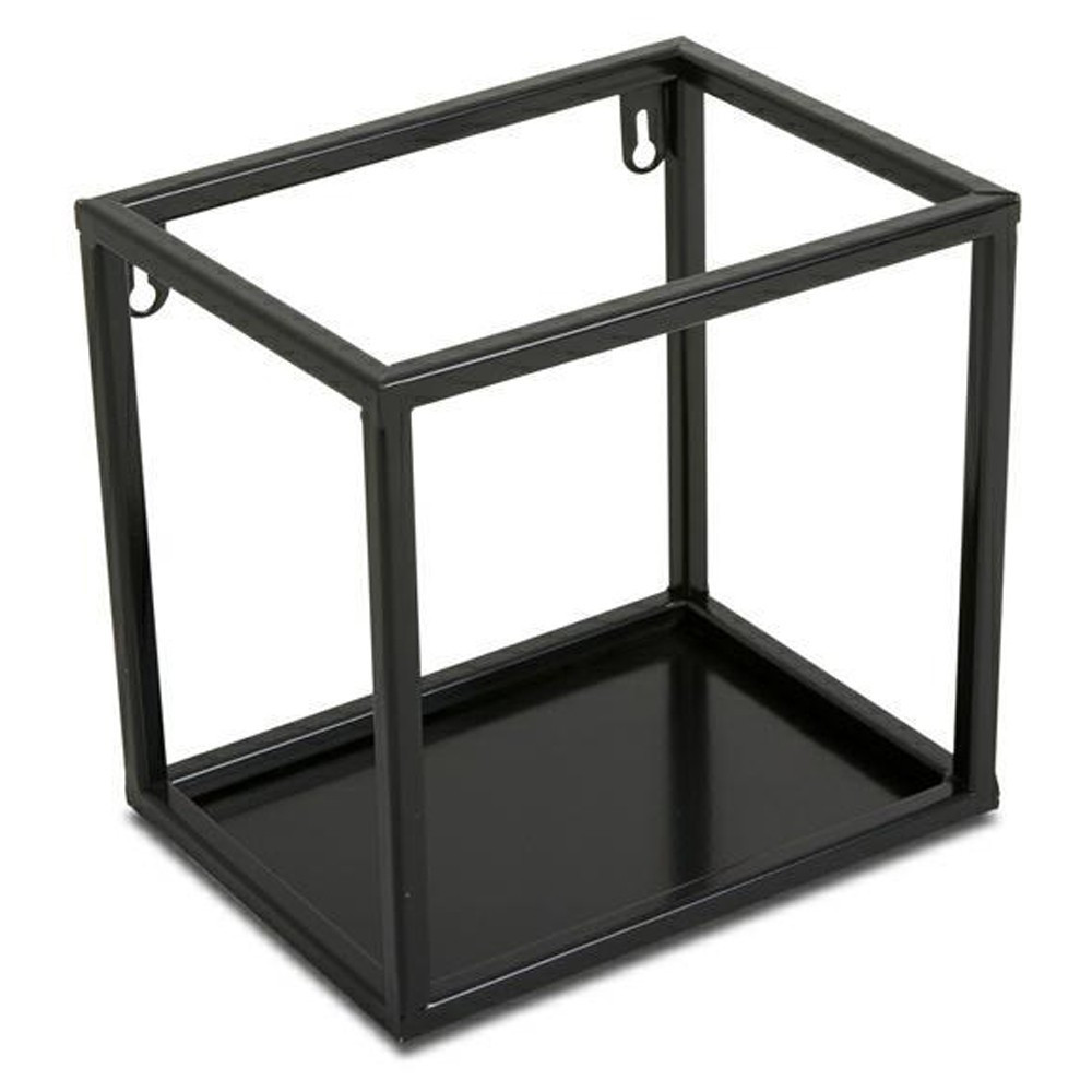 Półka wisząca ścienna metal czarna 20 cm LOFT