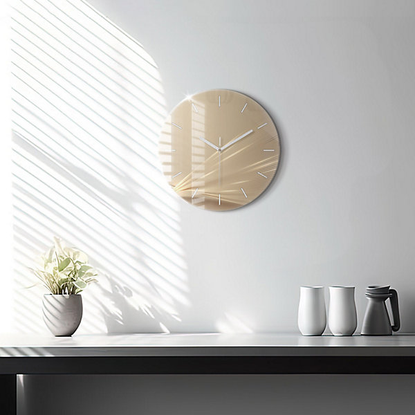 Horloge murale Wallfluent fi30 cm Aiguilles blanches Lumière abstraite 1 pcs